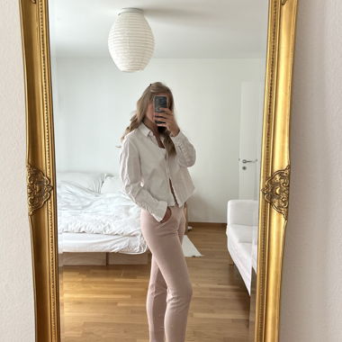 Pantaloni H&M in misto cashmere rosé XS