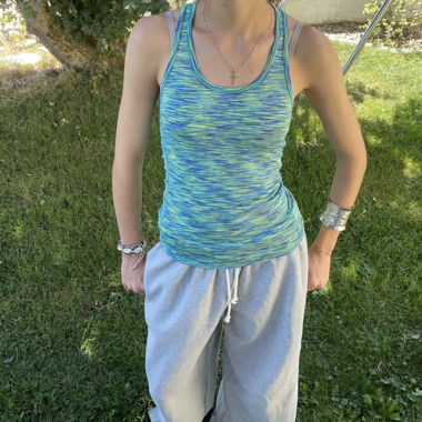 Débardeur de sport bleu/vert