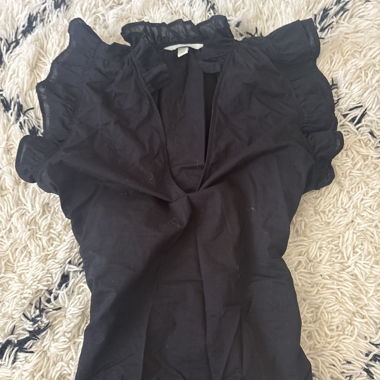 Blouse noire à volants Stockholm