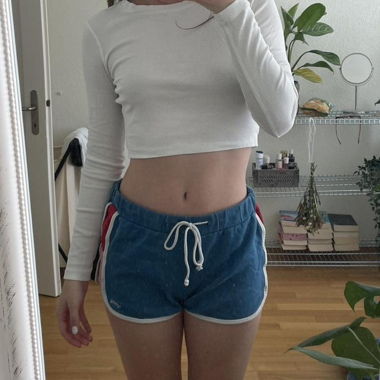 Blue and white Vans shorts