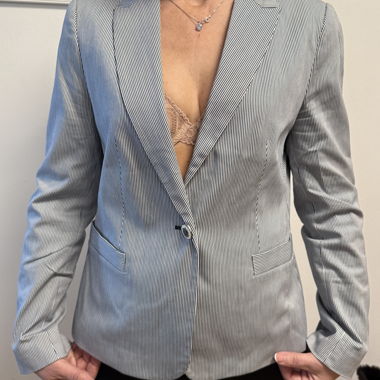 Blazer rayée blanc/bleu, taille XL