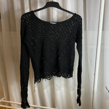 BLACK CROCHET SHIRT DESTROY