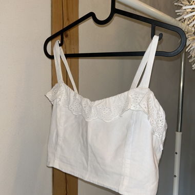 Crop Top blanc à cordons