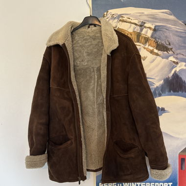 Vintage Echtlederjacke, Pilotenjacke gefüttert