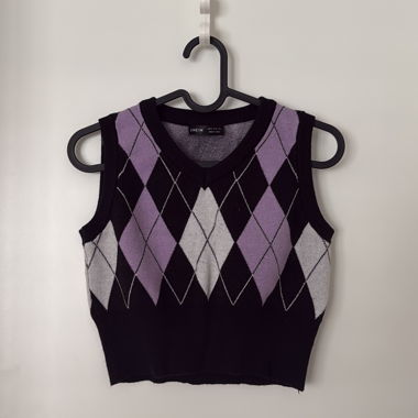 Gilet sans manches à losanges SHEIN