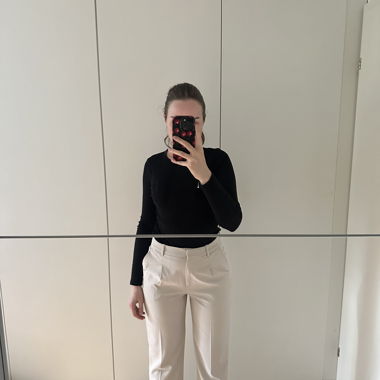 Pantalon en tissu beige