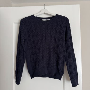 Dunkelblauer Zopfmuster-Pullover H&M M