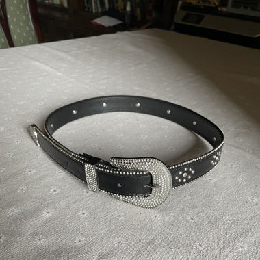 Strass Gürtel Schwarz