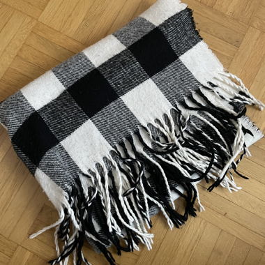 Sciarpa a quadri bianco e nero