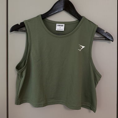 Gymshark Crop Tanktop Khaki S