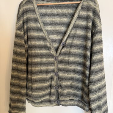 Grey striped buttoned vest