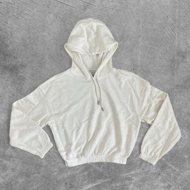 Sweat Bershka blanc avec capuche