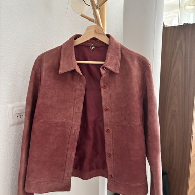 Pink/Bordeaux suede jacket 