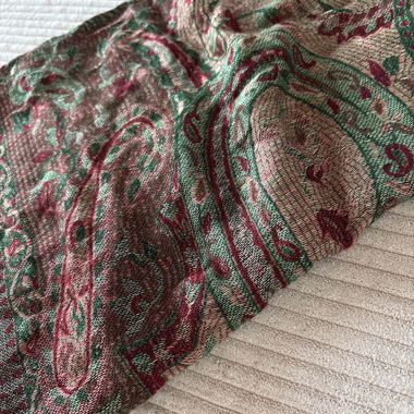 Hijab pashrima rouge et vert 