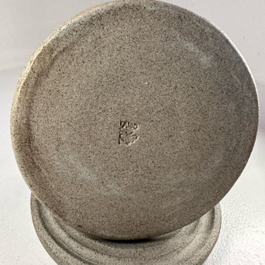 Set Vase und Kerzenhalter aus beiger Keramik