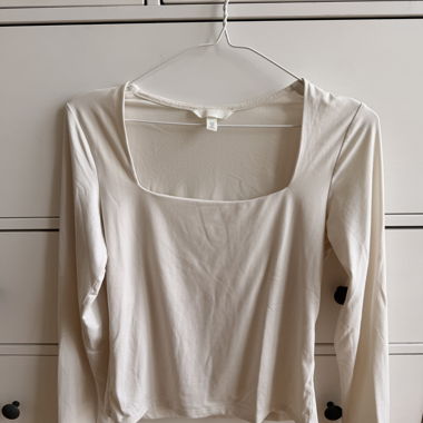 Maglietta a maniche lunghe H&M color crema