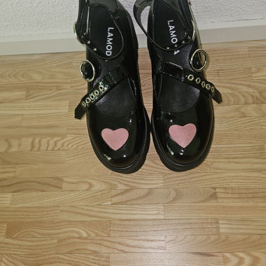 Platform Mary Janes with Heart