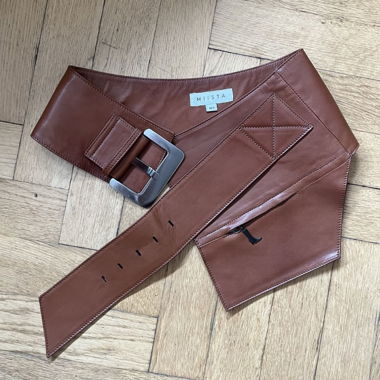 Ceinture taille haute large en cuir Miista XS/S