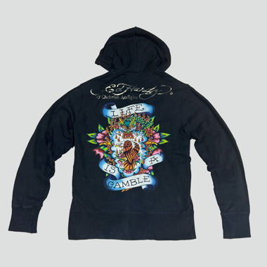 Ed Hardy black zipup hoodie 