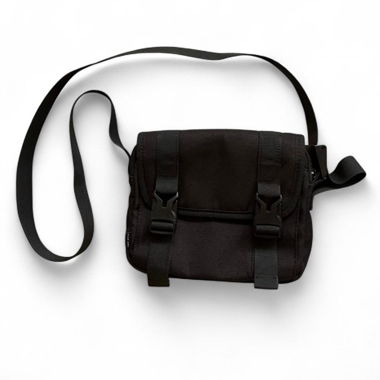 Black canvas crossbody bag