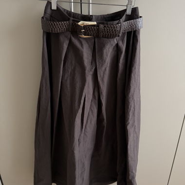 Gonna midi marrone ZARA con cintura, tg. M