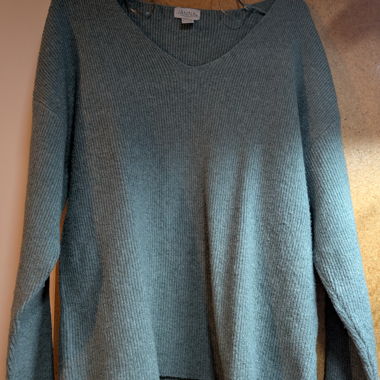 Maglione Janina verde scollo a V