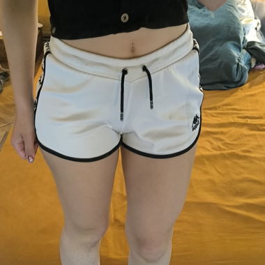 Short Kappa blanc/noir
