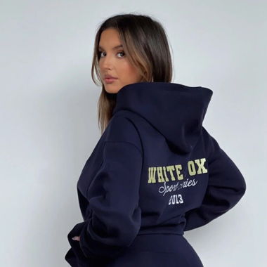 White Fox Power Move Oversized Hoodie Navy Gr.M/L 