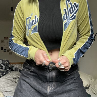 Veste de survêtement courte Jaded London à zip Lime Blue