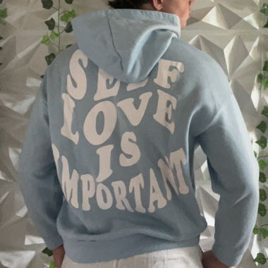 Light Blue Hoodie with Print