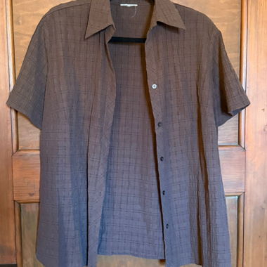 chemise oversize manche courte marron 