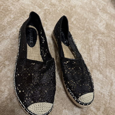 Espadrilles en dentelle noire