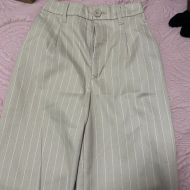Beige striped trousers