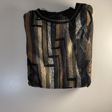Strickpulli brun, grüen, grau