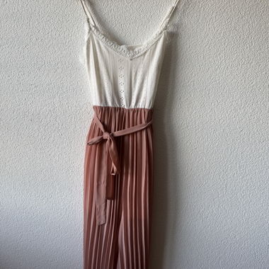 Pleated Jumpsuit pink/white