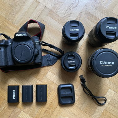 Canon EOS 80D Kamera mit 4 Objektiven