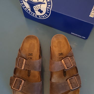Sandales Birkenstock Arizona Habana en cuir huilé Gr. 42