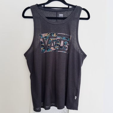 Canotta Vans grigia con logo floreale