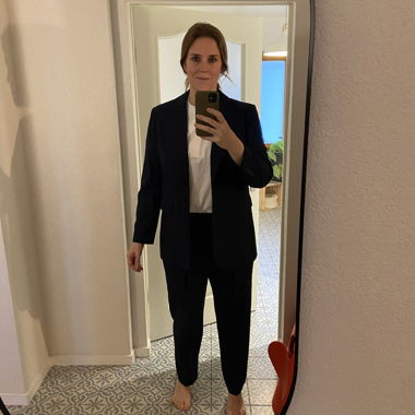 Navy trouser suit