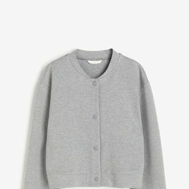 Bomber jersey leggero grigio