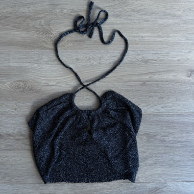 Pailletten-Crop-Top