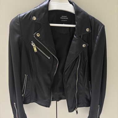 Veste en cuir noire 100% cuir de bœuf