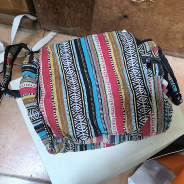 Sac en boudouillère multicolore tissé
