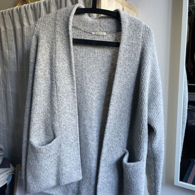 Cardigan in maglia grigio