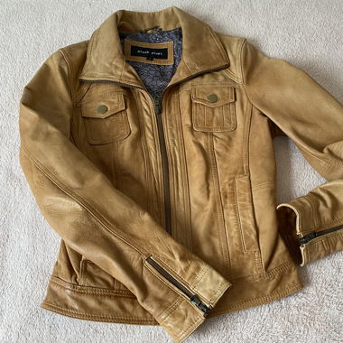 Lederjacke beige