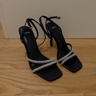 Black Glitter High Heels