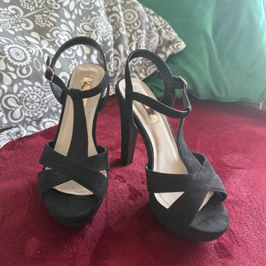 Black High Heels Primark Size 37 Genuine Leather