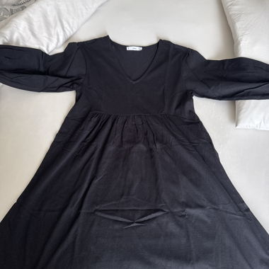Black dress with puff sleeves