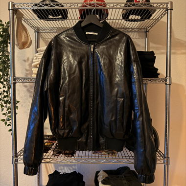 Vinyl bomber jacket