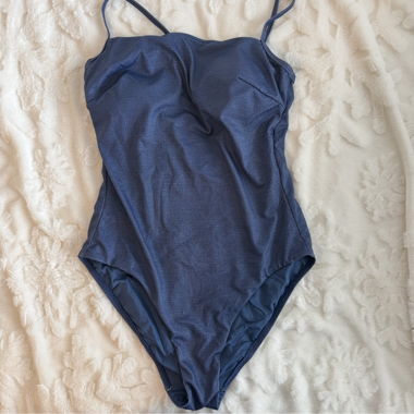 Blue one-piece swimwear
